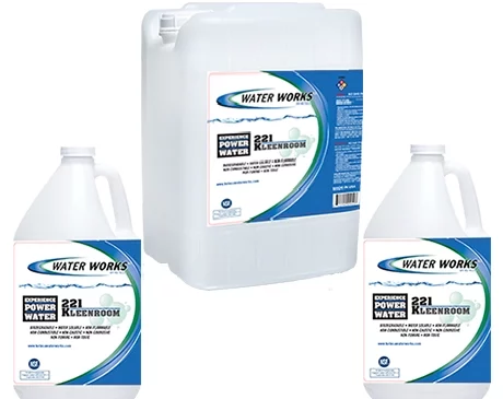 Water Works™ by Keteca 221 KleenRoom floor cleaner aqueous degreaser cleaner is designed to remove grease, oils, ink, and coolants from flooring surfaces
